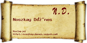 Noszkay Dénes névjegykártya